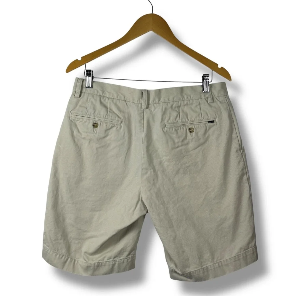 Polo Ralph Lauren Shorts Mens 32 Khaki Classic Fit‎ 9 Cotton Chino Beige Prep
